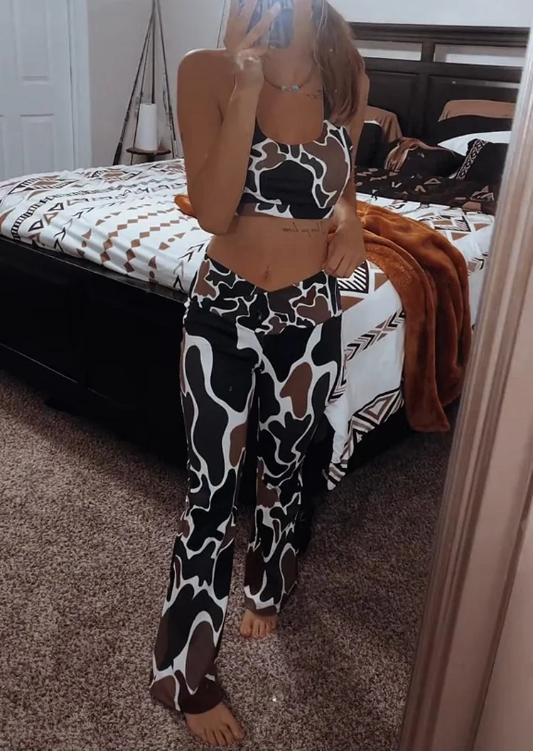 Duck Camo Flare Leggings+Sports Bra Set