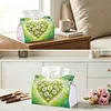 (24cm)Diamond Art Tissue Box Cover DIY PU Desktop(Heart-shaped white daisies)