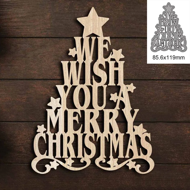 We Wish You Merry Christmas Metal Cutting Dies For DIY Scrapbook Cutting Die Paper Cards Embossed Decorative Craft Die Cut New