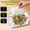 SweetBees and Flowers Diamond Painting Tissue Box 7.48x5.12Inch Diamond Art Tissue Box 5D Diamond Art Tissue Cover for Kitchen Restaurant Bar Office Parties