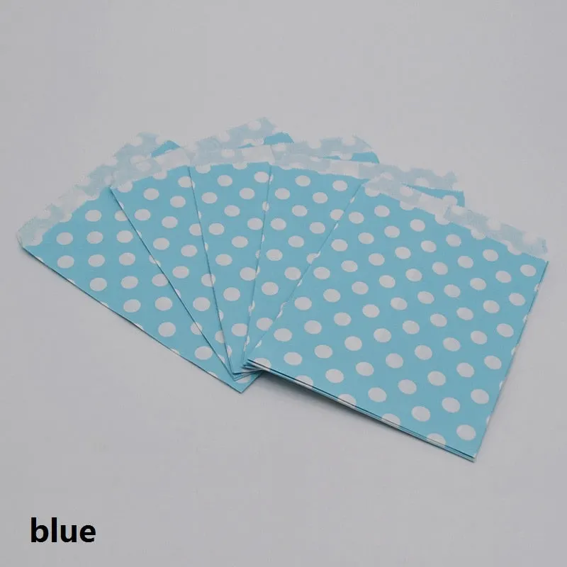 25pcs/lot 13*18cm Dot Paper Bag Candy Cookies Cupcake Bags Kids Birthday Party Foods Packaging Supplies Wedding Decoration