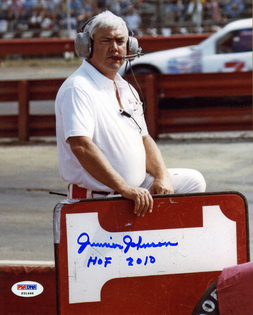 Junior Johnson SIGNED 8x10 Photo Poster painting + HOF 2010 NASCAR PSA/DNA AUTOGRAPHED