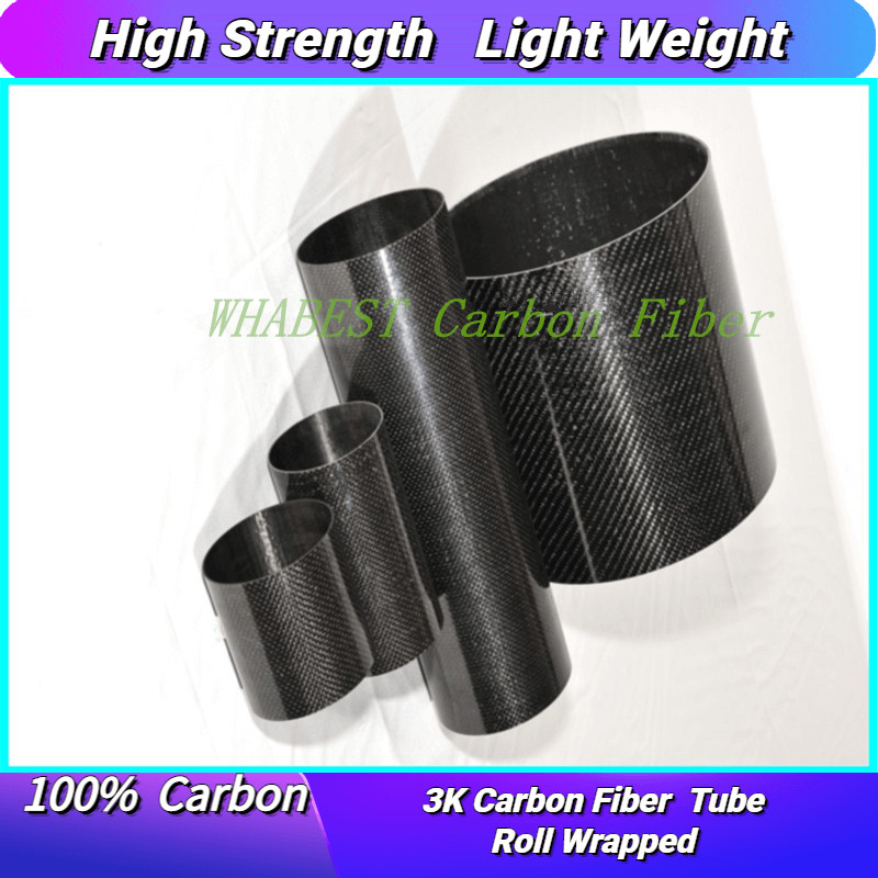 OD 50mm X ID 44mm 46mm 47mm 48mm X 1000MM 100% Roll Wrapped Carbon Fiber Tube 3K Tubing/Poles 50*44 50*46 50*47 50*48 3K  Matte/Glossy