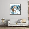 Cat Walking In Snow-14CT Stamped Cross Stitch 50*50cm/19.69*19.69in tapestrymarket
