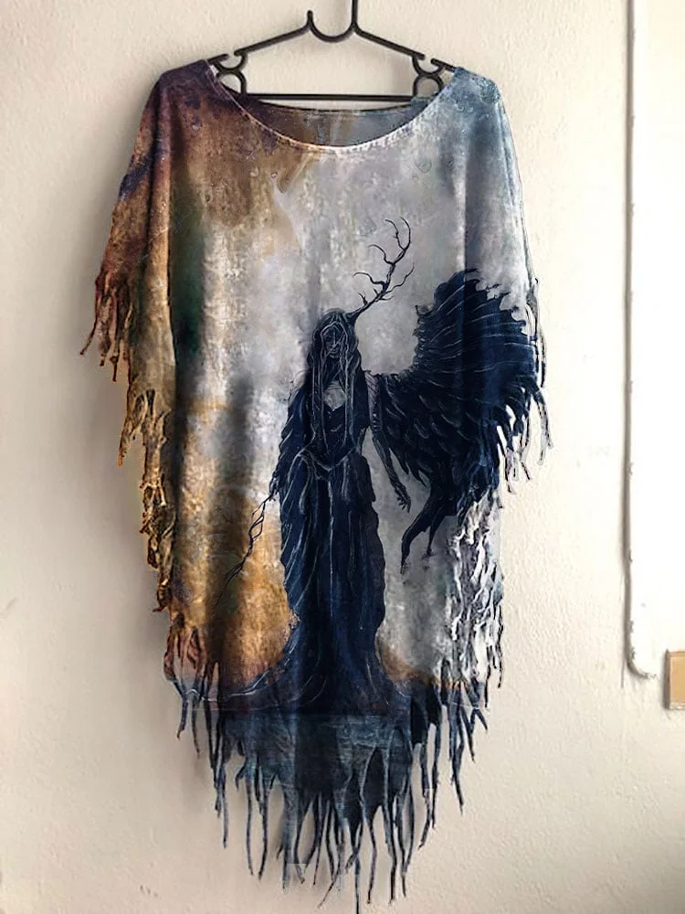 Women's Halloween Vintage Witch Print Top