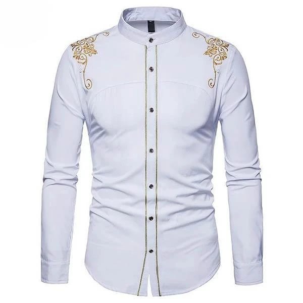 Men's Embroidered Long Sleeve Shirts - VSMEE