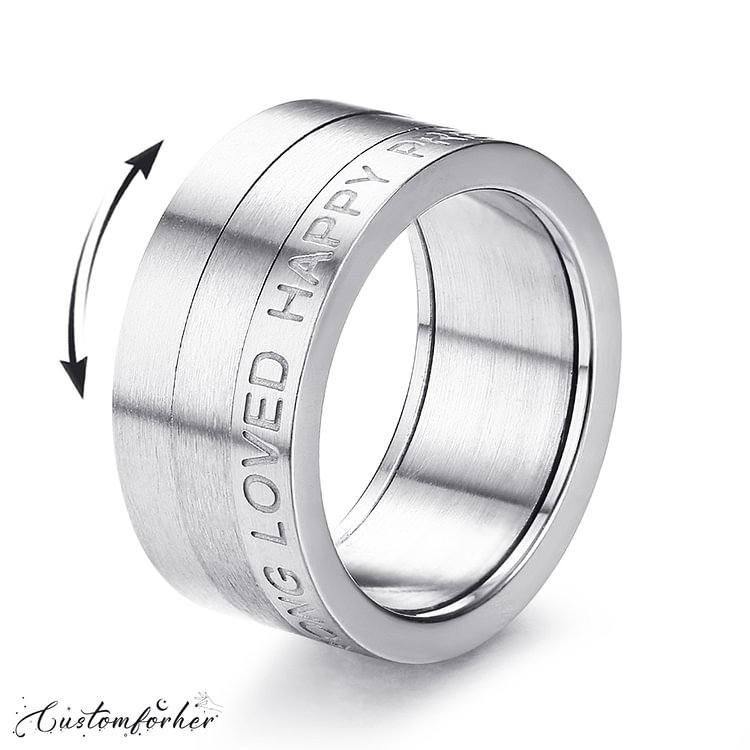 Silver Affirmation Spinner Ring