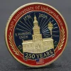 250th Anniversary United States Of America Commemorative Coin With Enamel Finish And Brass Alloy by Inlyline