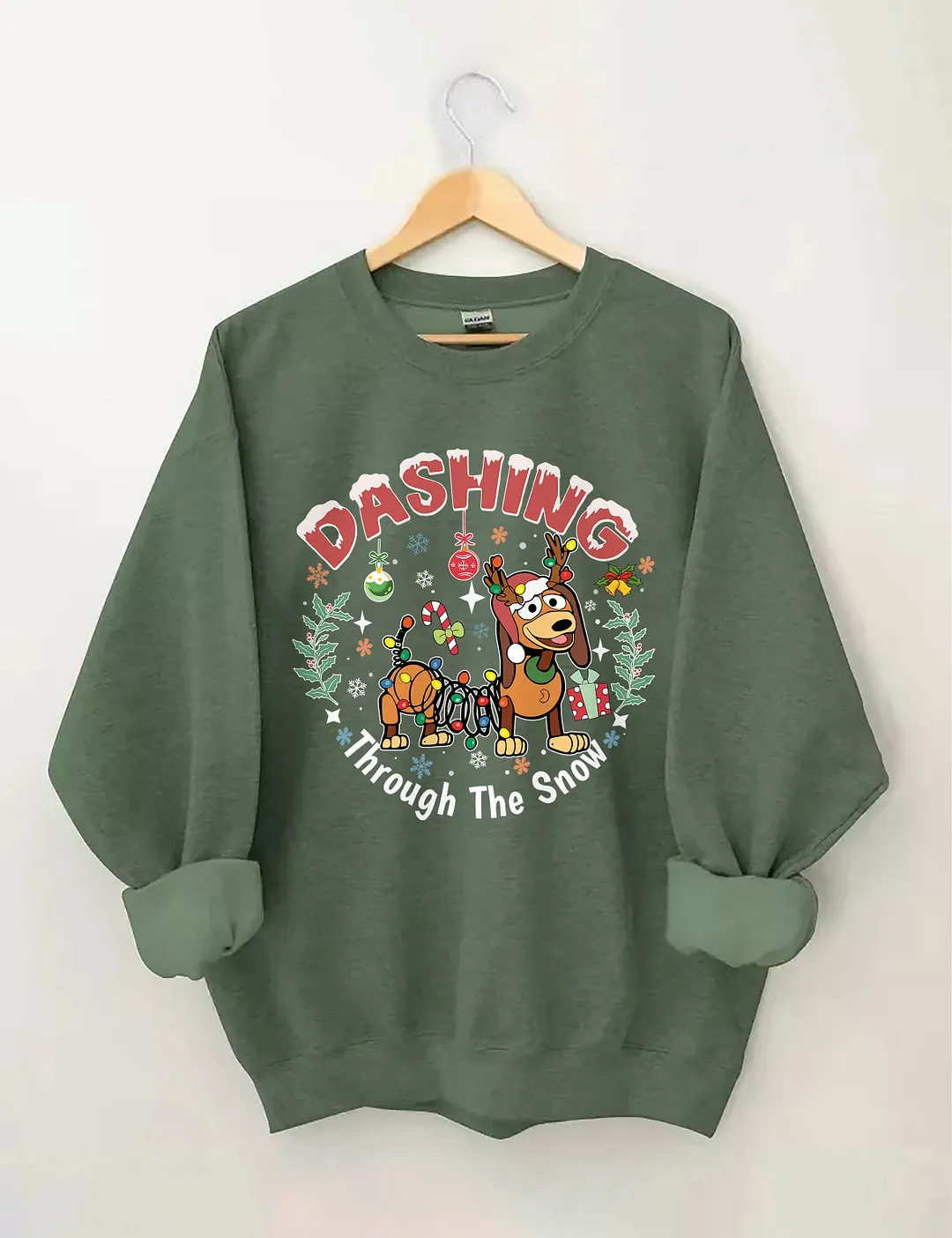 Dashing Through The Snow Slink Dog Sweatshirt