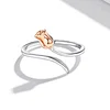 925 Sterling Silver Wrap Ring 18k Plated Dainty Rose Design