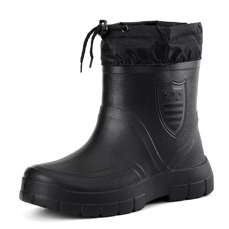 Waterproof Rain Boots Thick Plastic Men Boots Non-slip Men Shoes Zapatos De Hombre Men Shoes Work Boots Fishing Shoes 39-45