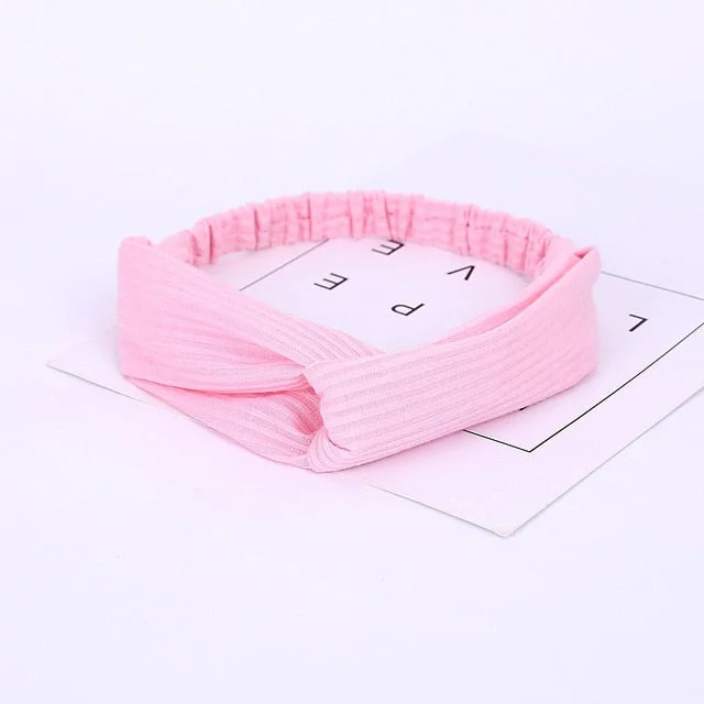 Women Headband Cross Top Knot Elastic Hair Bands Soft Solid Color Girls Hairband Hair Accessories Twisted Knotted Headwrap