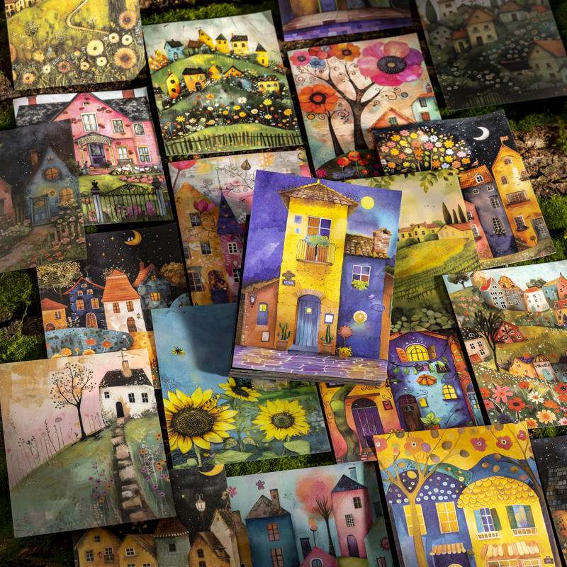 스티커북 - 이상한 집 시리즈 빈티지 집 꽃