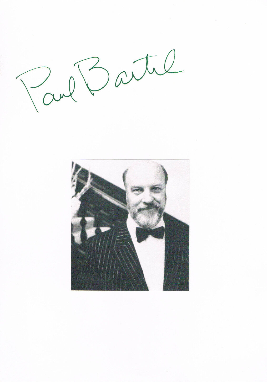 Paul Bartel 1908-2000 autograph 8x12