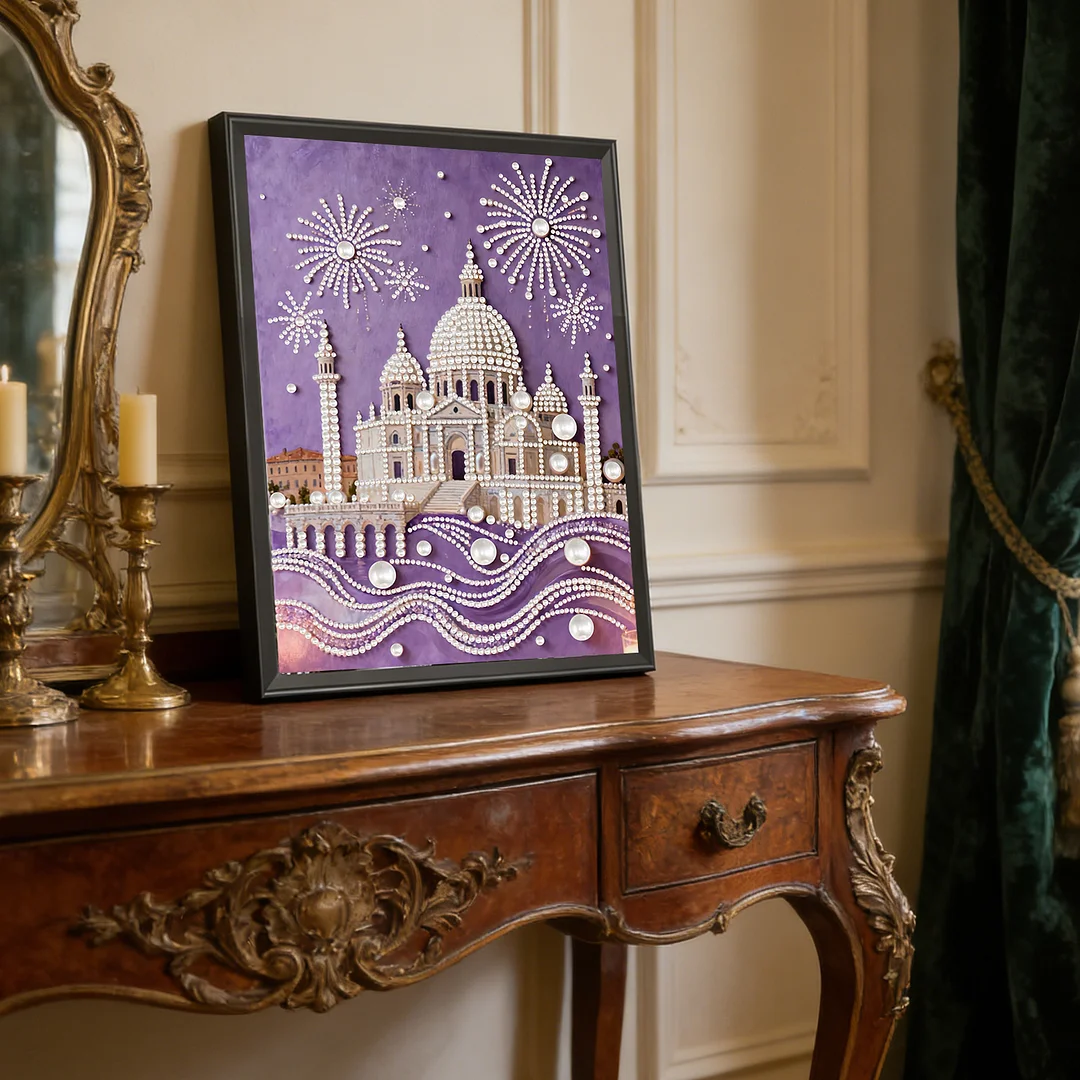 Building DIY Pearl Painting Art Kits Pearl Gem Paintings Picture Arts Craft 30x40cm for Adults Beginners Home Wall Decor No Frame