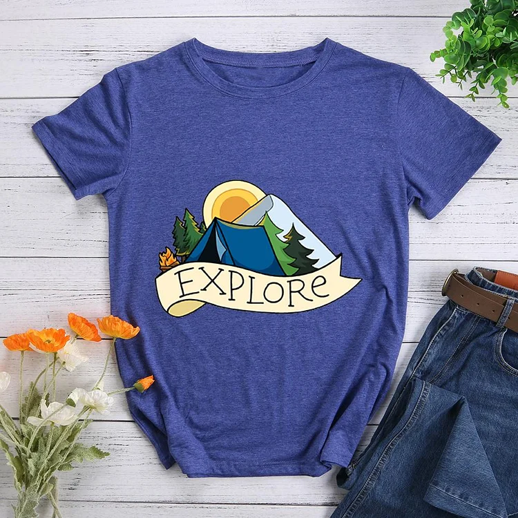 Explore Round Neck T-shirt-Annaletters