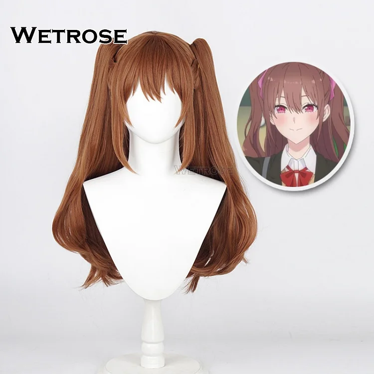 【Wetrose】In Stock Tachibana Mikari 2.5 Dimensional Seduction 橘美花莉 Anime Cosplay Double Ponytails Wig