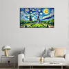 Tour Eiffel &agrave; la nuit &eacute;toil&eacute;e drill ronde peinture diamant-70 * 40cm (grande taille)