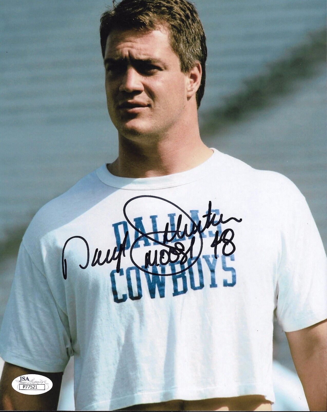 Daryl Johnston REAL hand SIGNED 8x10 Photo Poster painting & JSA COA #1 Dallas Cowboys NFL