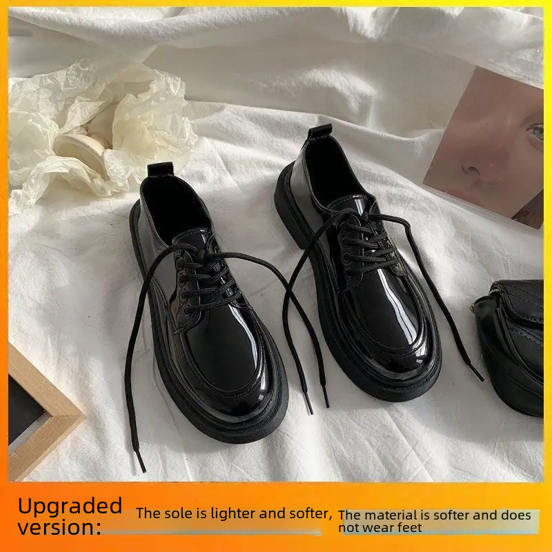 English Style Women's Flat Shoes 2025 Spring Summer New Formal Leather Shoes Korean Version Versatile Anti-slip Bottom Blacksuit Leather Shoes