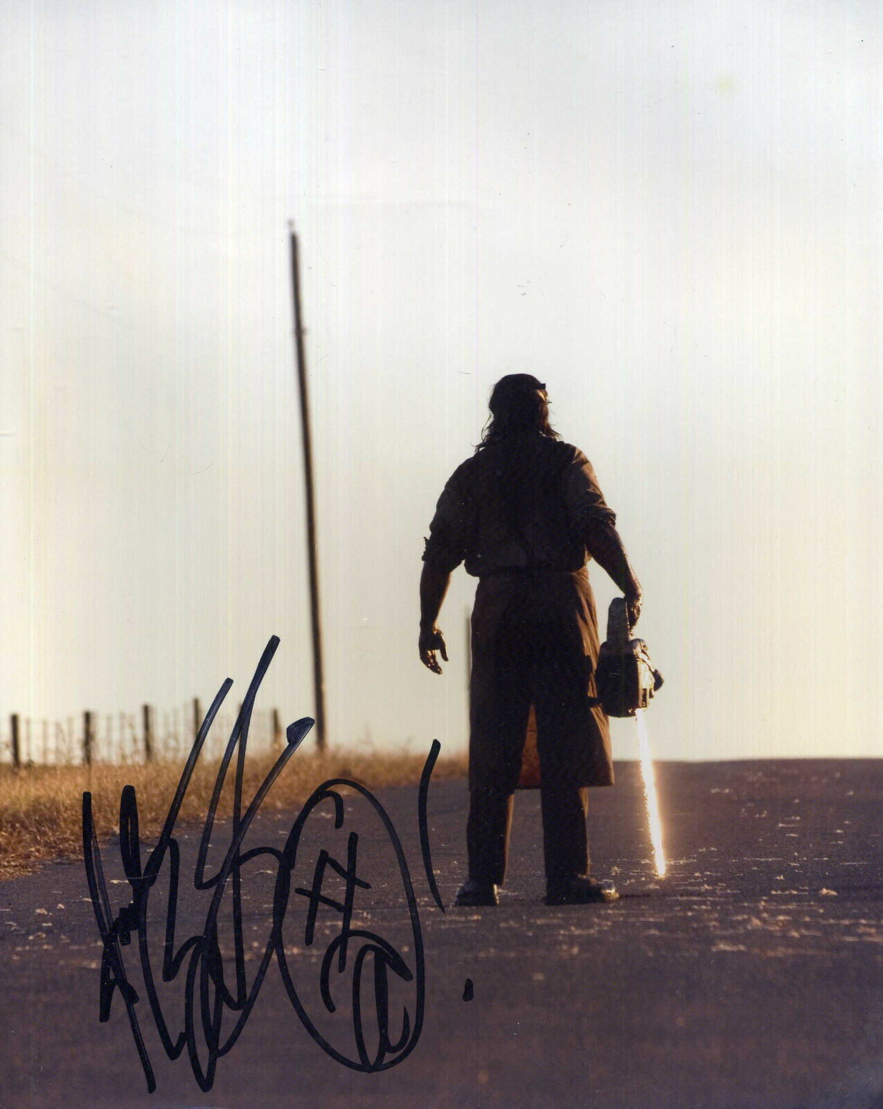 ANDREW BRYNIARSKI Signed Photo Poster paintinggraph - Horror Film Actor LEATHERFACE - preprint