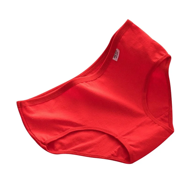 Red Women's Underwear Panties Lace Seamless Underpants Girls Cotton Soft Comfort Briefs Mid Waist Lingerie Panties For Female