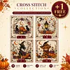 Halloween 18CT 2 Strands DIY Stamped Cross Stitch Kit for Adult 30x30cm tapestrymarket