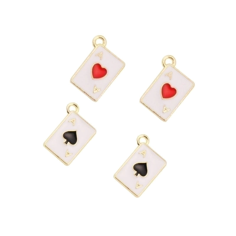 10 Pieces Minimalist Poker Alloy Enamel Pendant Jewelry Accessories