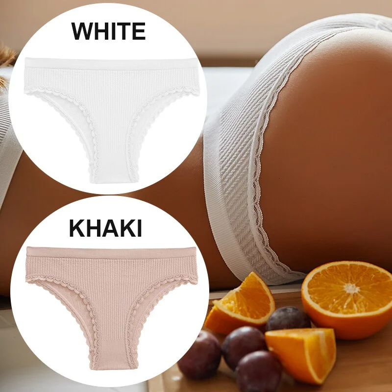 FINETOO 2PCS/Set Women Lace Seamless Sexy Panties 6 Solid Color Brazilian Panty Girl Briefs Lingerie Underpant M-2XL Underwear