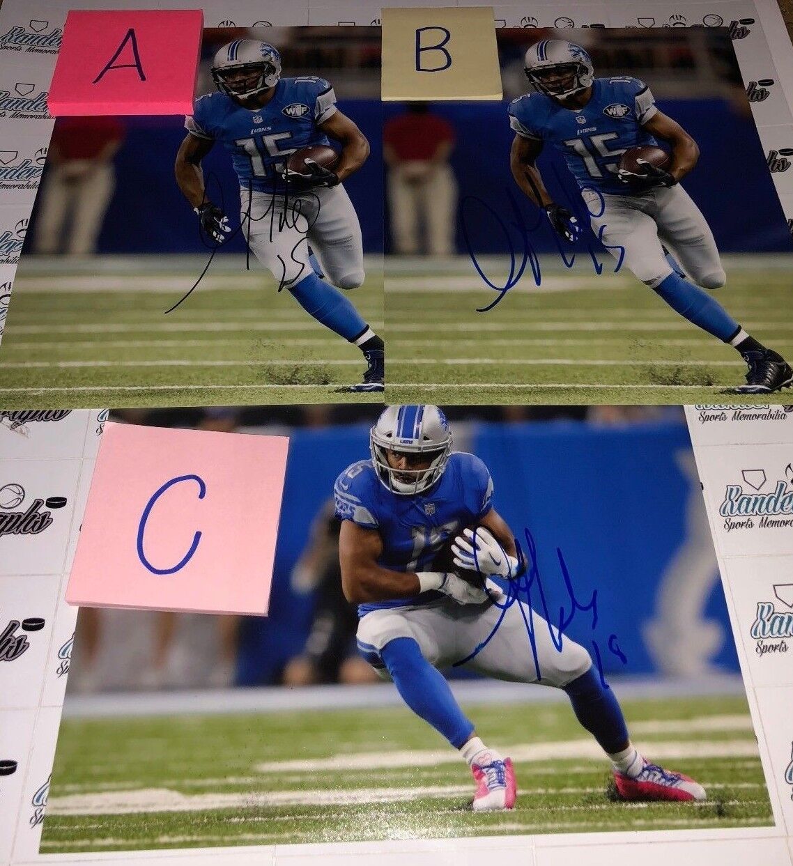 Lot of (3) GOLDEN TATE LIONS AUTOGRAPHED 8X10 Photo Poster paintingGRAPH LOT NEW YORK GIANTS NFL