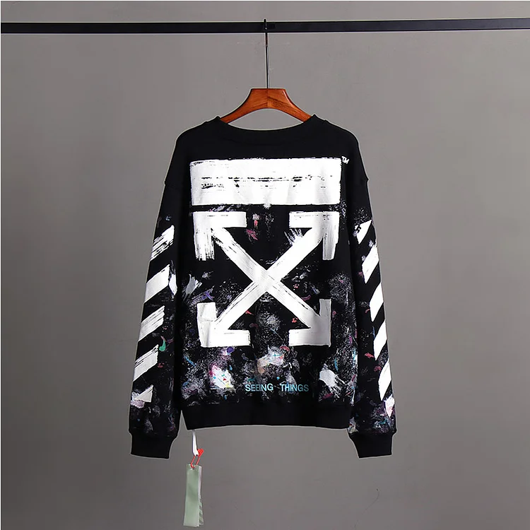 Off White Sweatshirts Long Sleeve round Neck Sweater for Men and Women