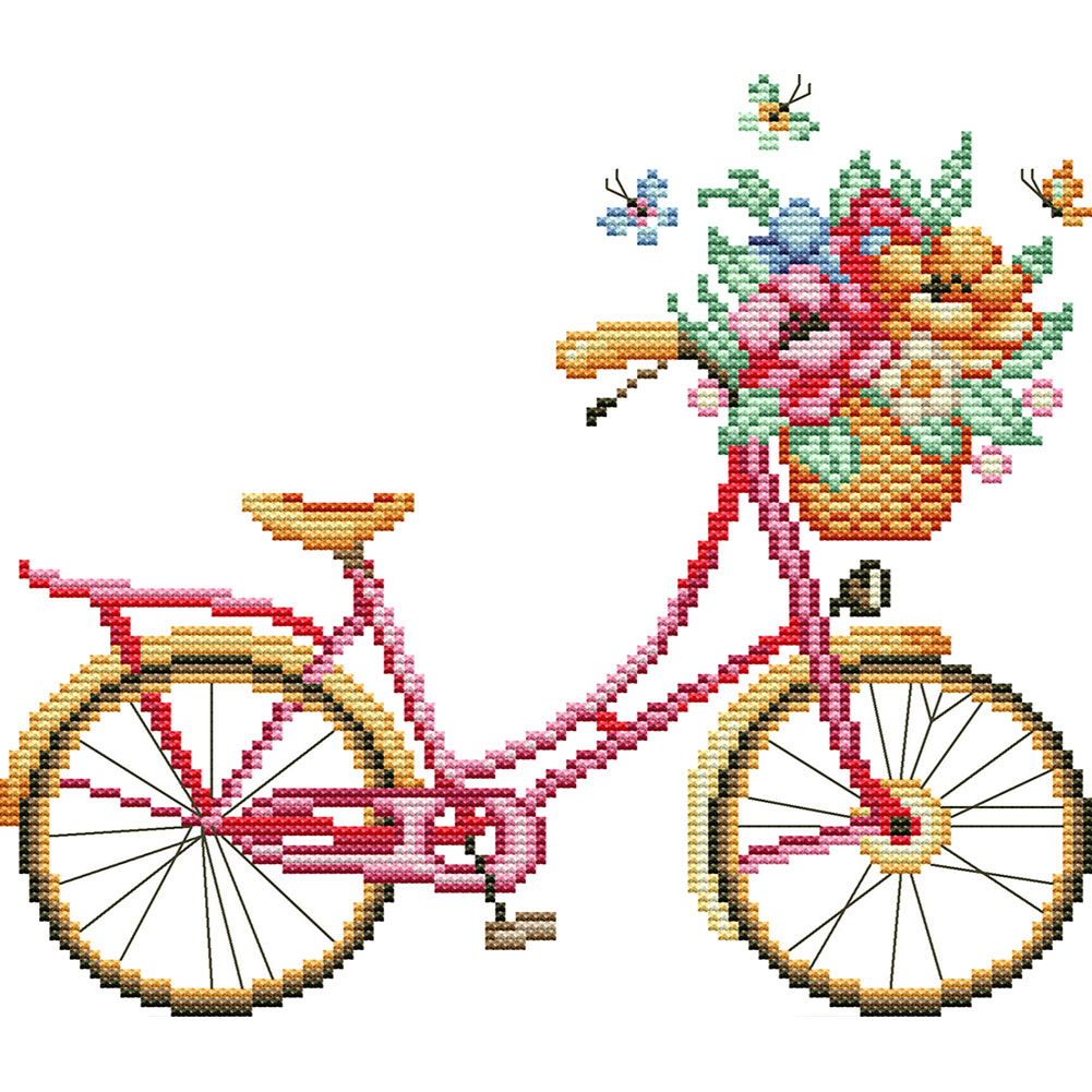 

Summer Bicycle - 11CT Stamped Cross Stitch - 27*23CM, 501 Original