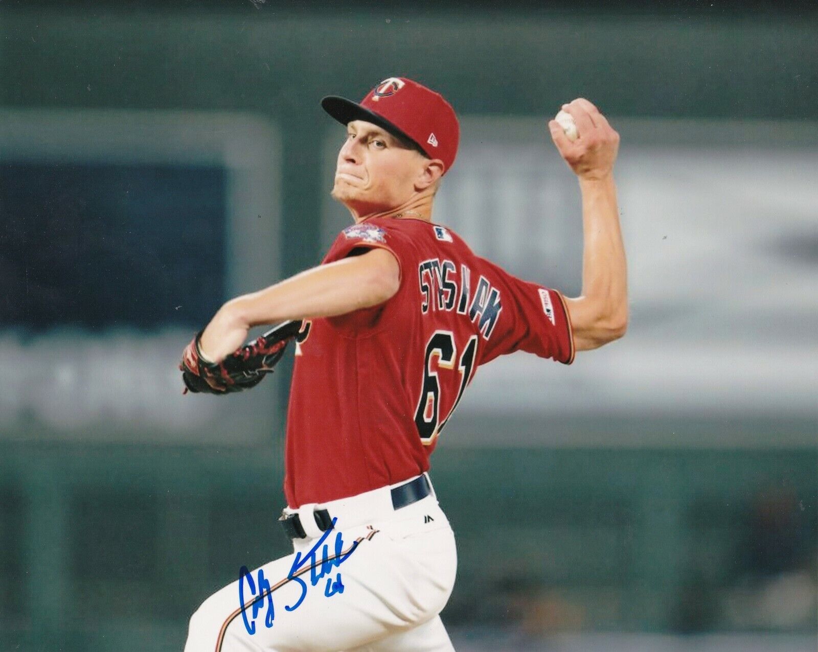 CODY STASHAK MINNESOTA TWINS ACTION SIGNED 8x10