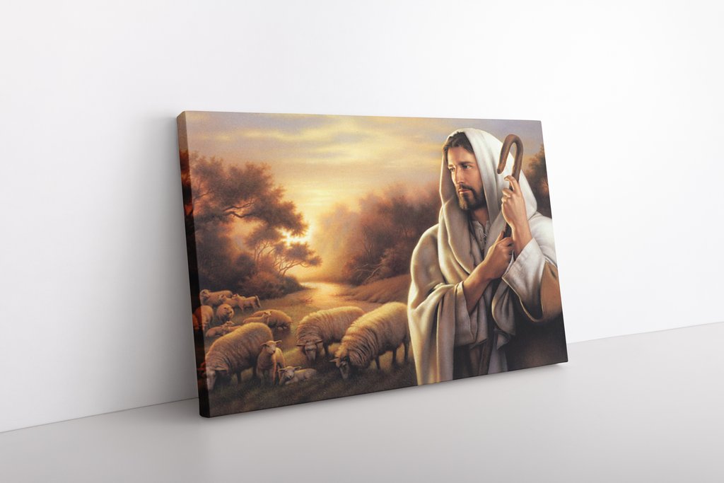 Jesus Christ The Good Shepherd Canvas Wall Art