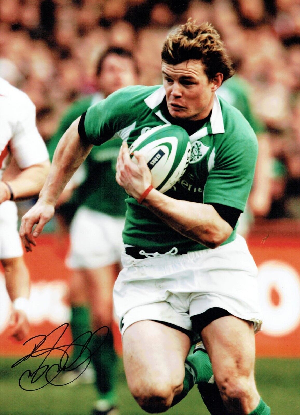 Brian O'DRISCOLL Signed Autograph 16x12 Photo Poster painting 7 AFTAL COA Irish Rugby Legend