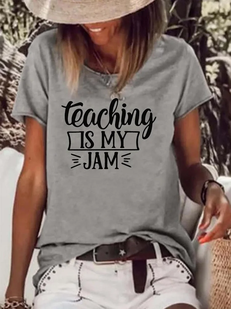 Teaching Is My Jam Raw Hem Tee