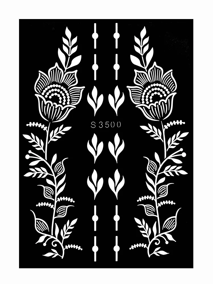 Sdrawing Drawing Henna Template for Hand Henna Tattoo Stencil Flower Tattoo Design for Women Wedding Festival Party Tatoo Tools