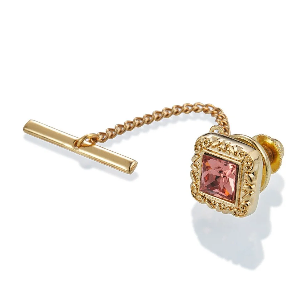 New Tie Pin Men's Shirt Tie Button Business Wedding Banquet Daily Gold/ Exquisite Crystal Tie Accessories Lock Buckle