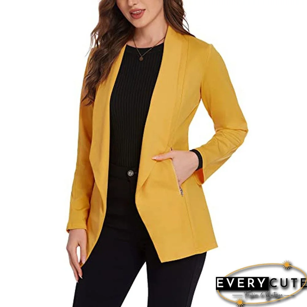 Autumn And Winter Long Sleeve Cardigan Casual Temperament Solid Color Jacket Suit