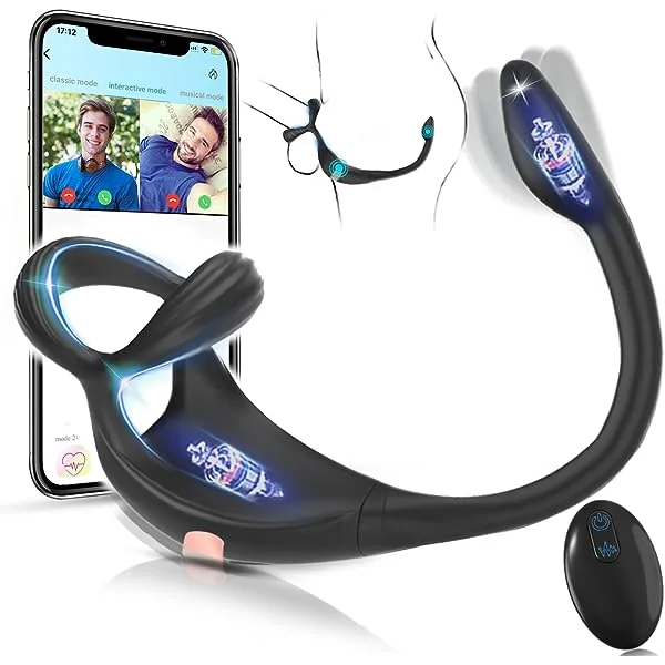Vibrating Cock Ring Taint Stimulator with Mini Prostate Massager