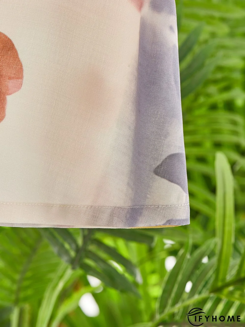 Casual V neck Floral Three Quarter Woven Tunic Dress | IFYHOME