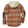Men's Hooded Winter Plaid Sherpa Lined Jacket