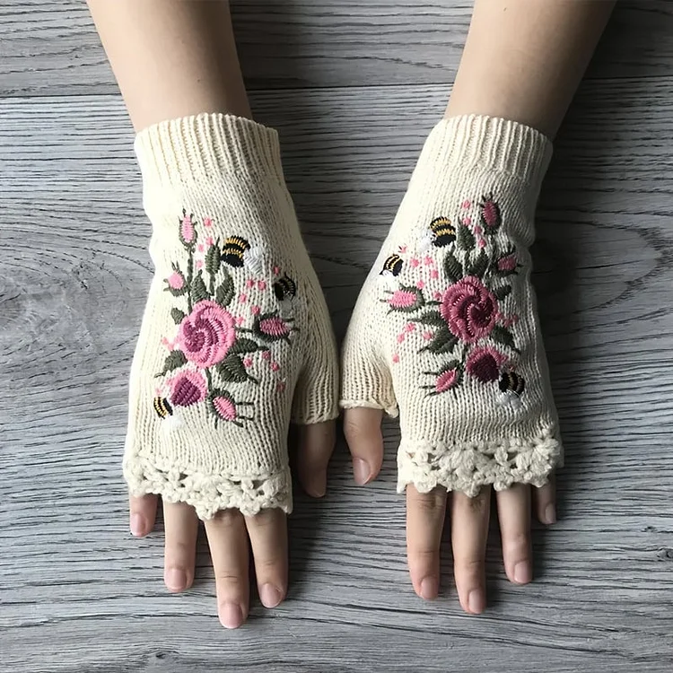 🌸Hand Embroidered Gloves 