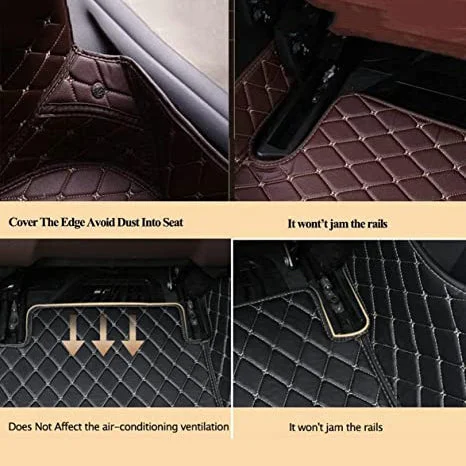 High-end customized car Nappa leather material fully wrapped floor mats