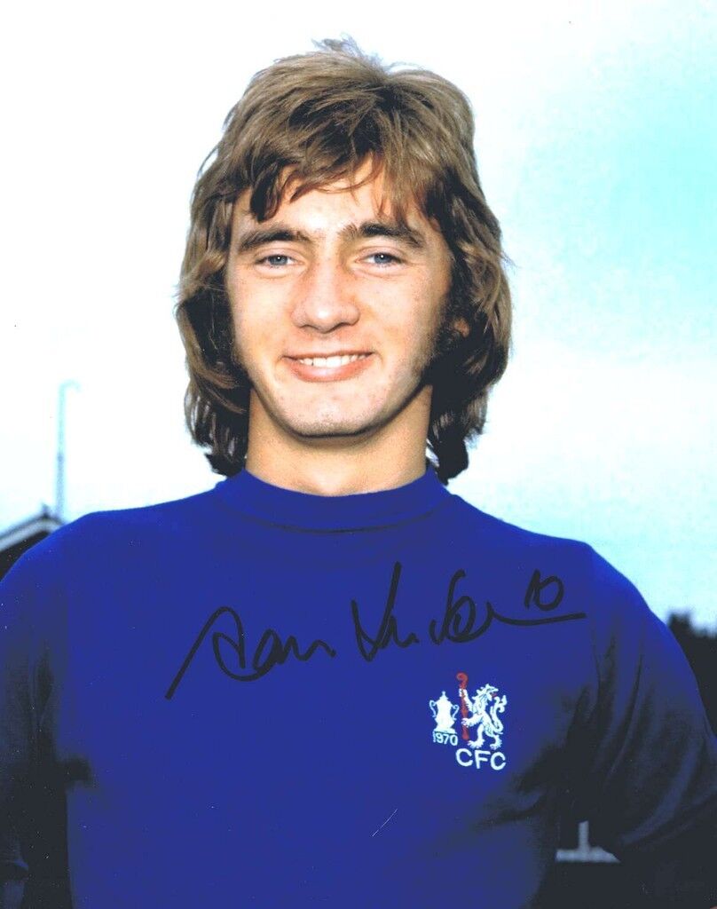 ALAN HUDSON - CHELSEA FOOTBALLING LEGEND - SIGNED COLOUR Photo Poster paintingGRAPH