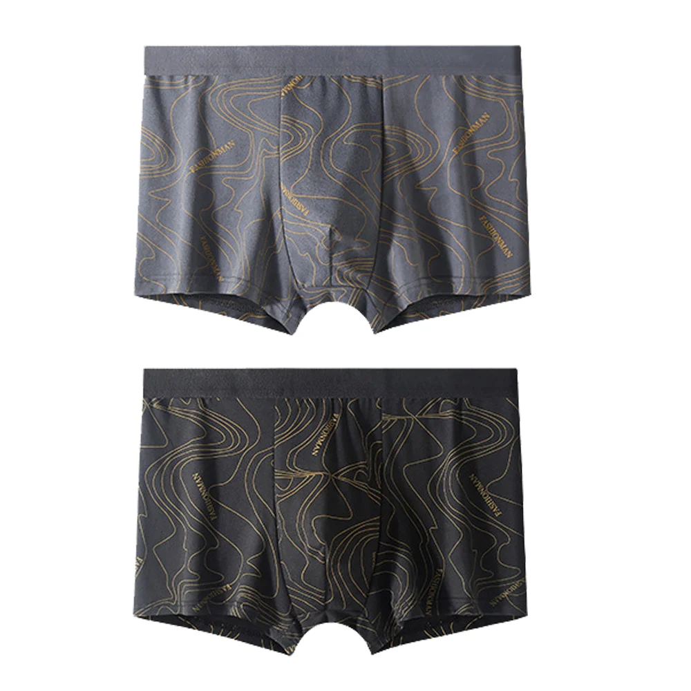 Aonga 2Pcs Men's Sexy Underwear Boxers Mens Short Soft Comfortable Breathable Fashion Antibacterial Trunks Fitness Running Man Shorts aonga