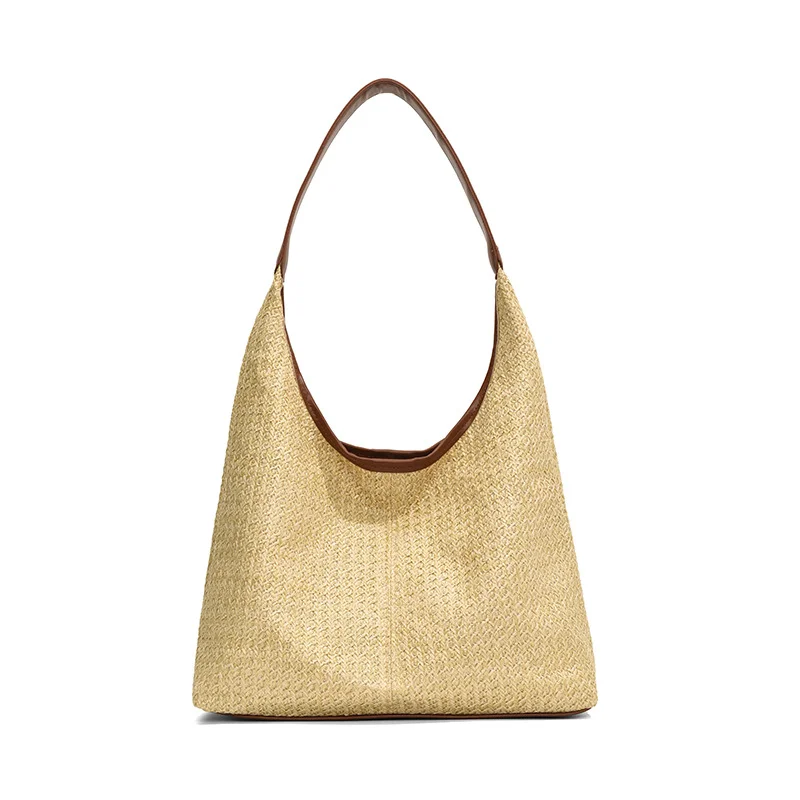 Pongl Pongl Large Capacity Commuter Bag 2024 New Straw Bag Niche Design One Shoulder Bag Bag