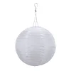 8 inch LED Round Solar Lantern Solid Color Waterproof Pendant Garden Decor