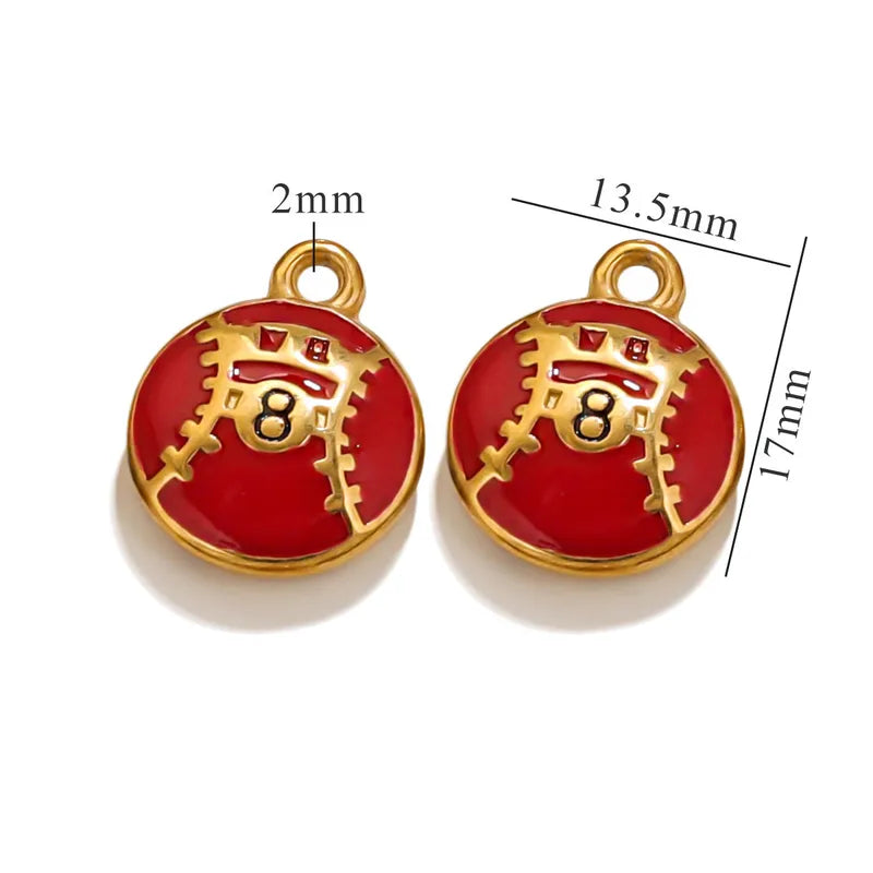 1 Piece 13.5*17mm 304 Stainless Steel Volleyball Baseball Football Pendant Jewelry Accessories