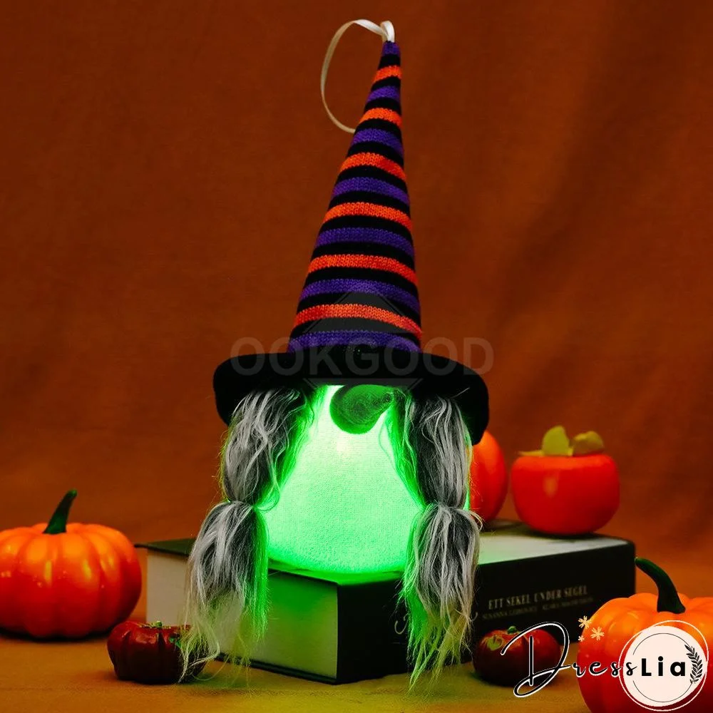 Halloween Gnome Hanging With Lights For Holiday Decoration